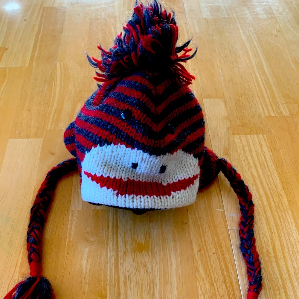 Delux KNITWITS Handmade CA40063 Adult SOCK MONKEY Hat Wool Blend Winter